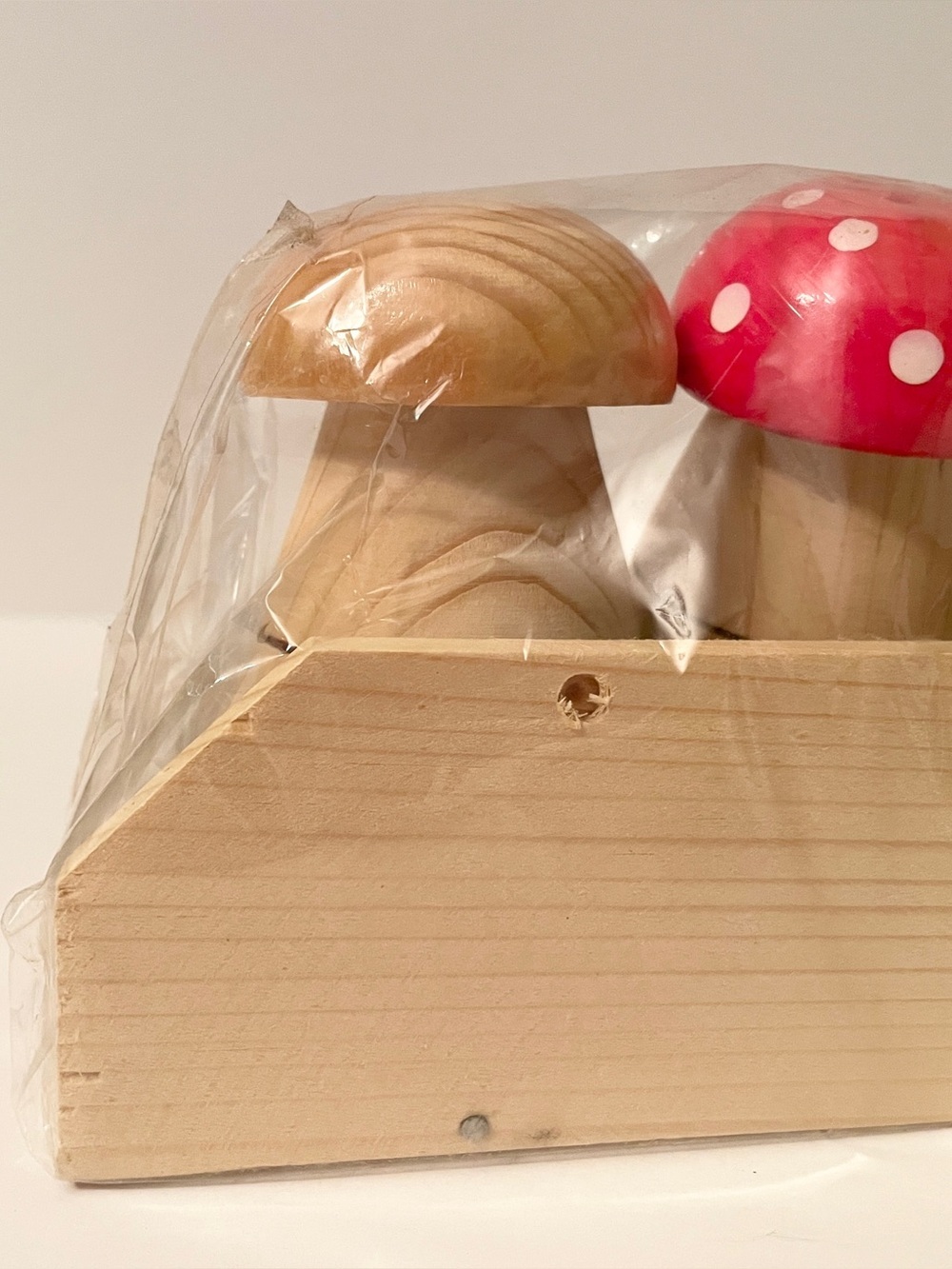 Vintage Wooden Mushroom Salt Pepper Shaker Toothpick Holder Set - Picture 6 of 14